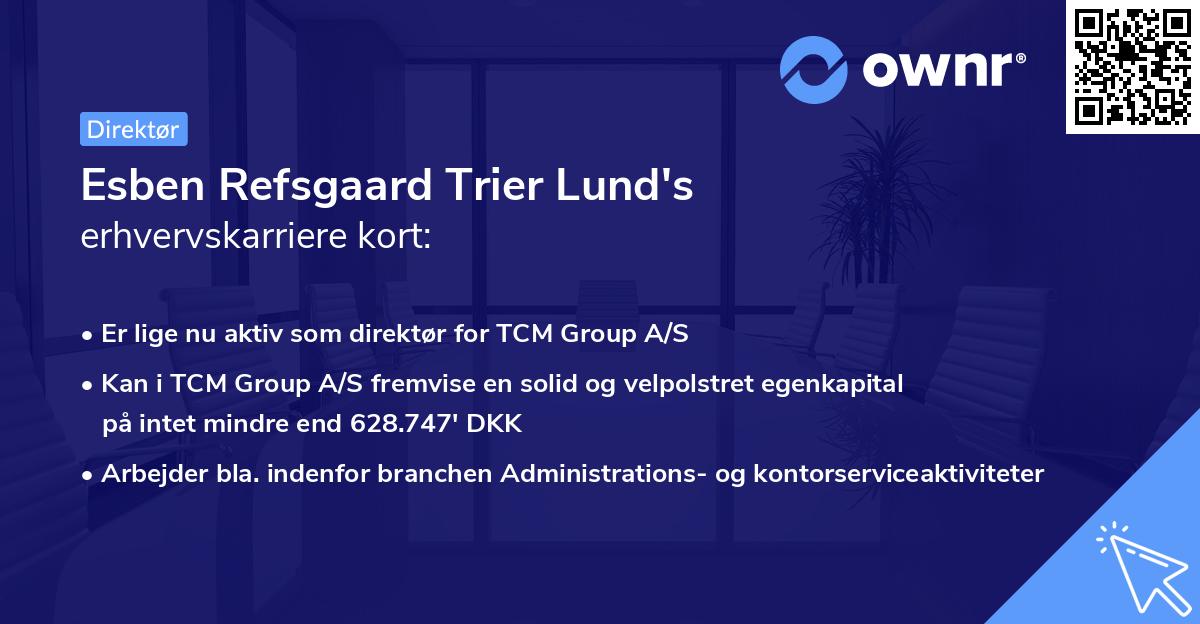 Esben Refsgaard Trier Lund's erhvervskarriere kort
