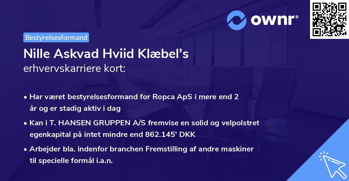 Nille Askvad Hviid Klæbel's erhvervskarriere kort