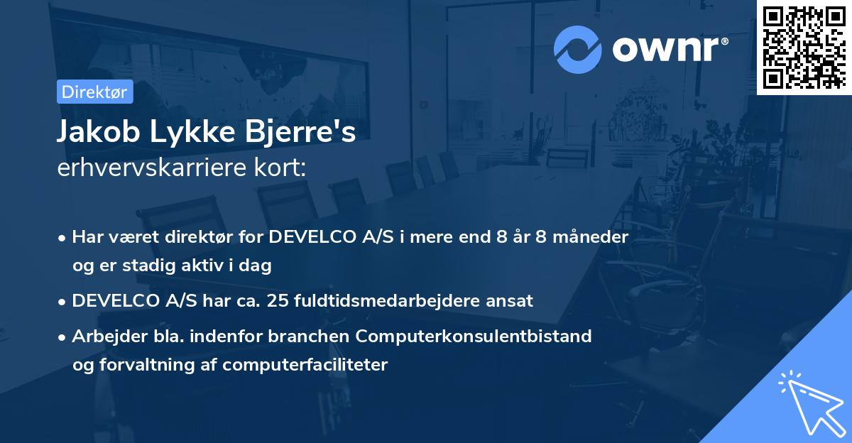 Jakob Lykke Bjerre's erhvervskarriere kort