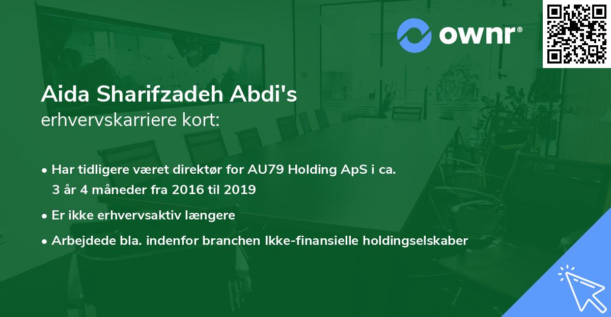 Aida Sharifzadeh Abdi's erhvervskarriere kort