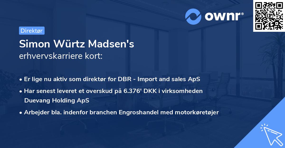 Simon Würtz Madsen's erhvervskarriere kort