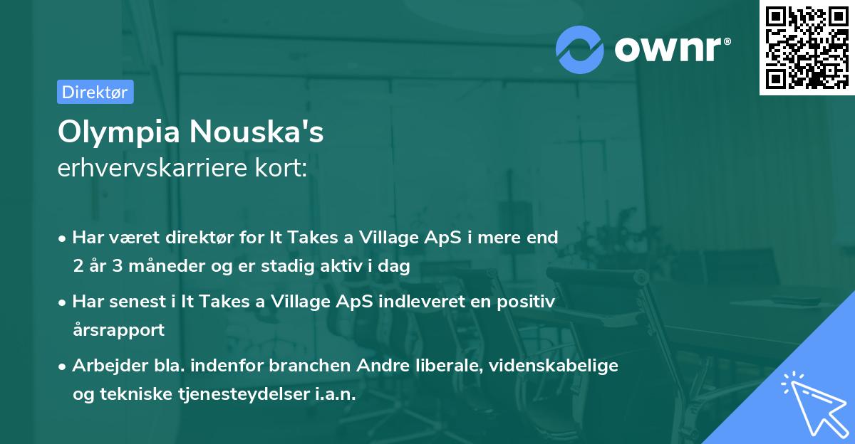 Olympia Nouska's erhvervskarriere kort