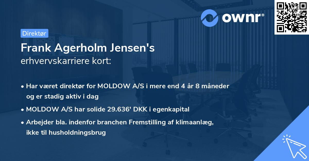 Frank Agerholm Jensen's erhvervskarriere kort