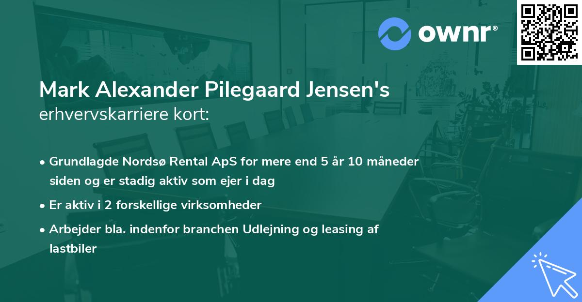 Mark Alexander Pilegaard Jensen's erhvervskarriere kort