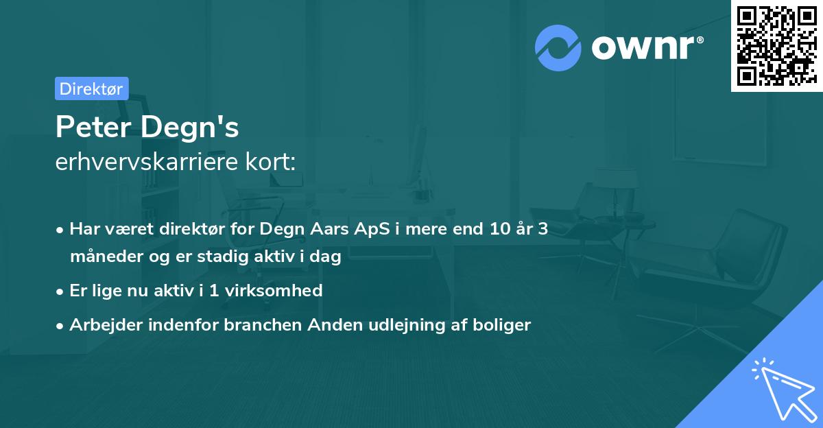 Peter Degn's erhvervskarriere kort
