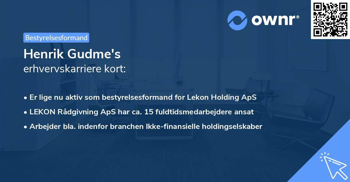 Henrik Gudme's erhvervskarriere kort