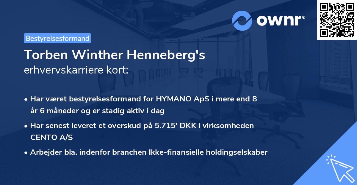 Torben Winther Henneberg's erhvervskarriere kort