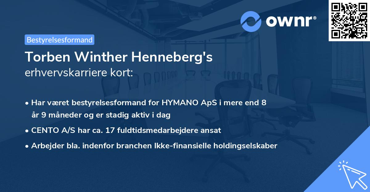 Torben Winther Henneberg's erhvervskarriere kort
