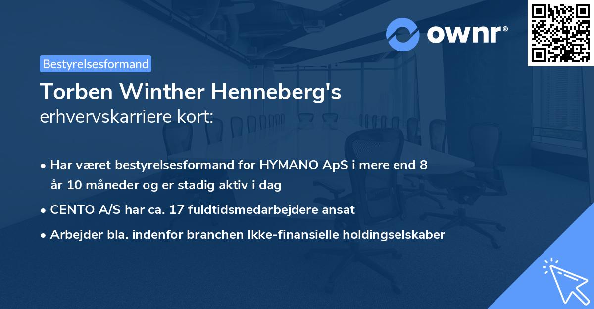 Torben Winther Henneberg's erhvervskarriere kort