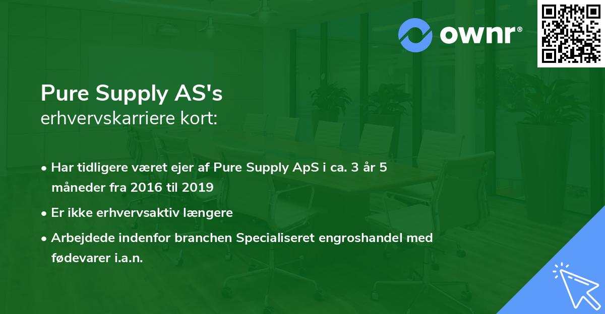 Pure Supply AS's erhvervskarriere kort