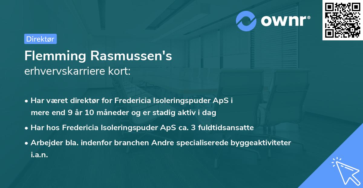 Flemming Rasmussen's erhvervskarriere kort