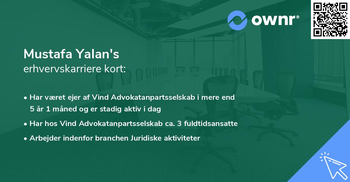 Mustafa Yalan's erhvervskarriere kort