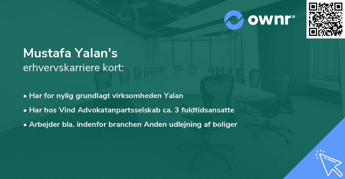 Mustafa Yalan's erhvervskarriere kort