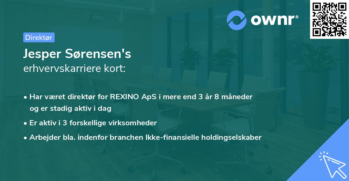 Jesper Sørensen's erhvervskarriere kort