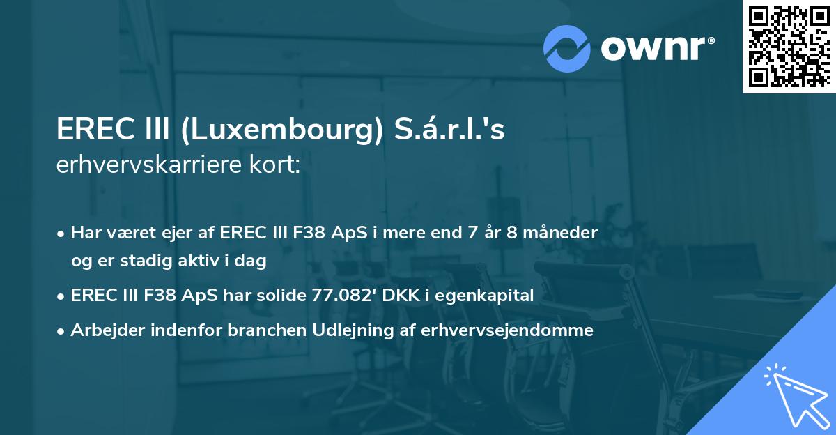 EREC III (Luxembourg) S.á.r.l.'s erhvervskarriere kort