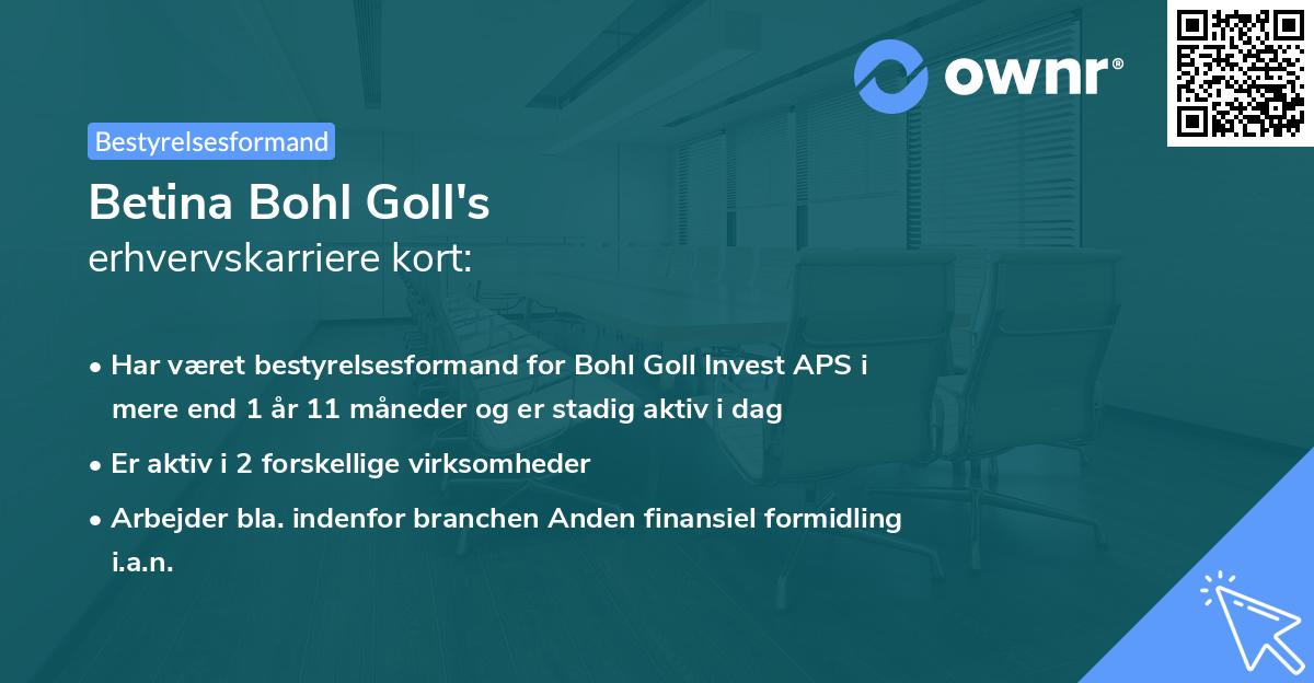 Betina Bohl Goll's erhvervskarriere kort