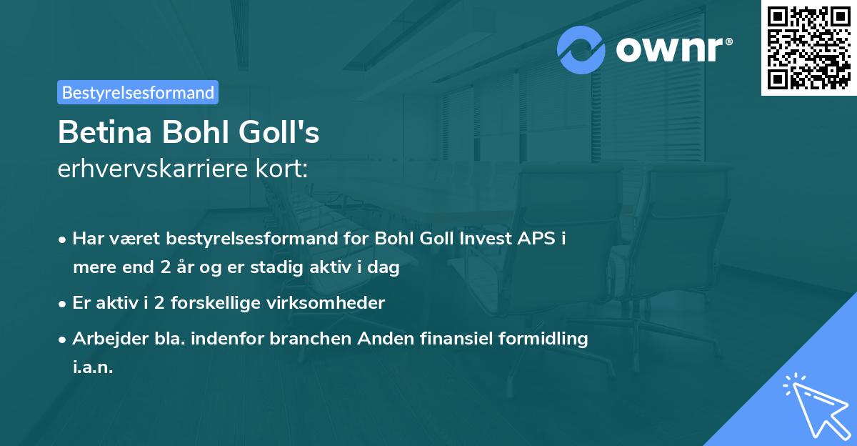 Betina Bohl Goll's erhvervskarriere kort