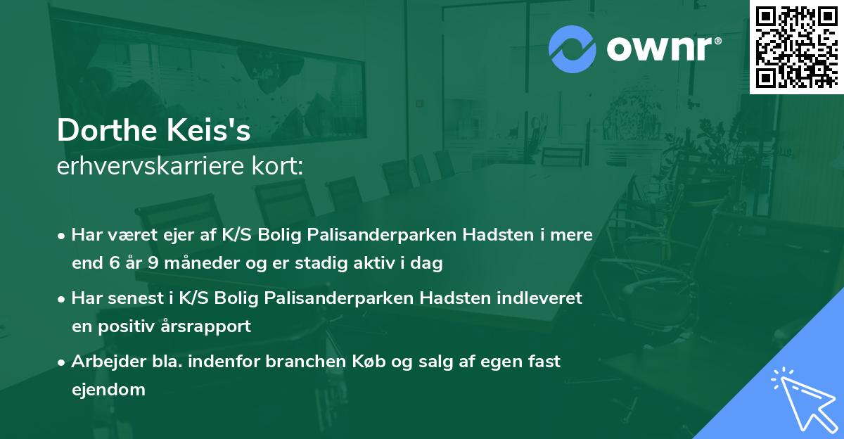 Dorthe Keis's erhvervskarriere kort
