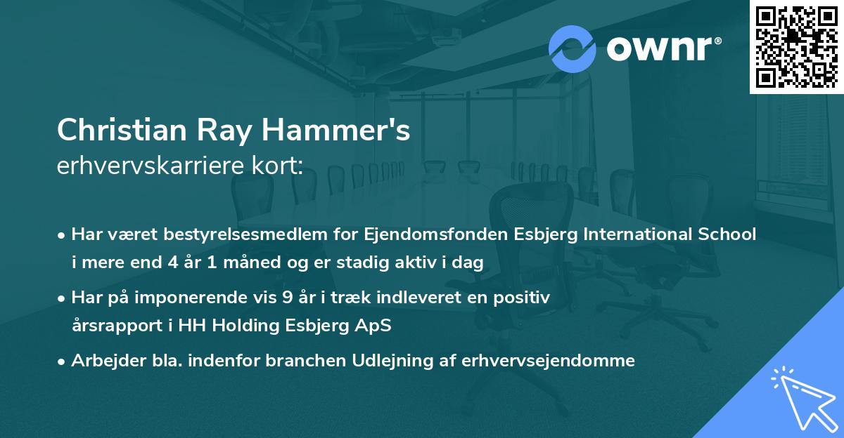 Christian Ray Hammer's erhvervskarriere kort