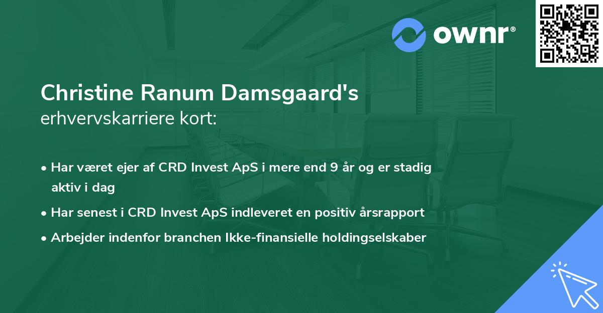 Christine Ranum Damsgaard's erhvervskarriere kort
