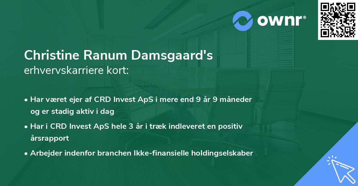 Christine Ranum Damsgaard's erhvervskarriere kort