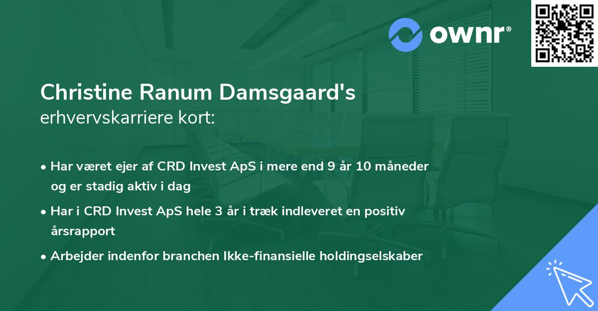 Christine Ranum Damsgaard's erhvervskarriere kort