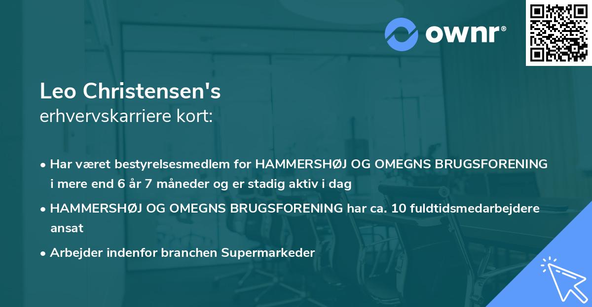 Leo Christensen's erhvervskarriere kort