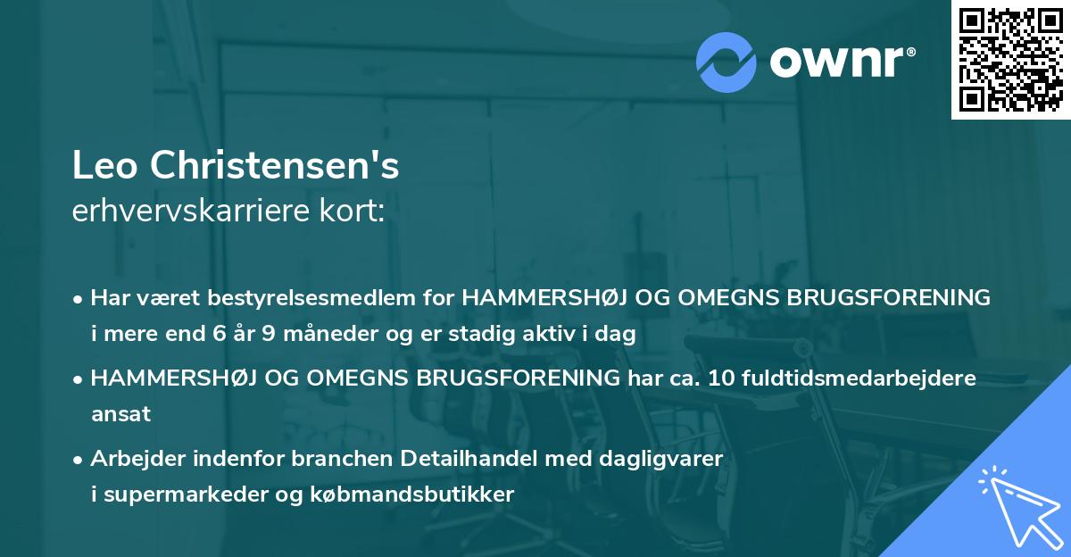 Leo Christensen's erhvervskarriere kort