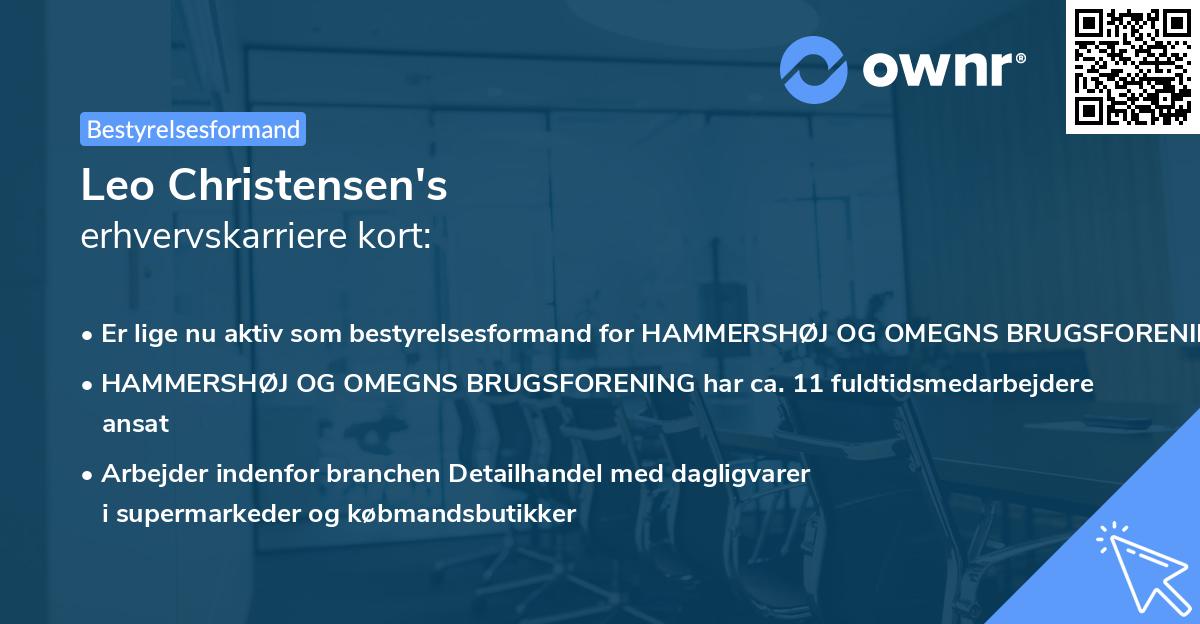 Leo Christensen's erhvervskarriere kort