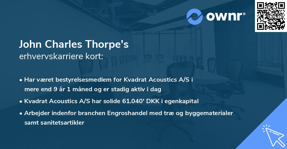 John Charles Thorpe's erhvervskarriere kort