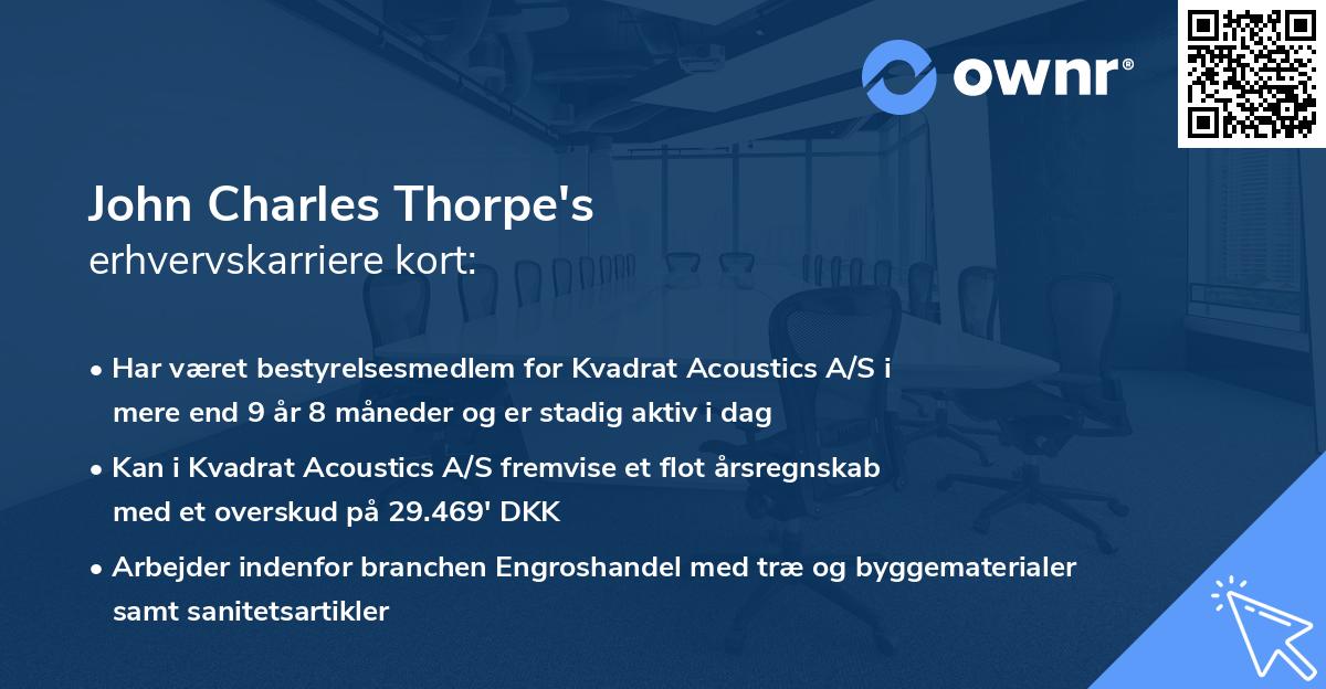 John Charles Thorpe's erhvervskarriere kort
