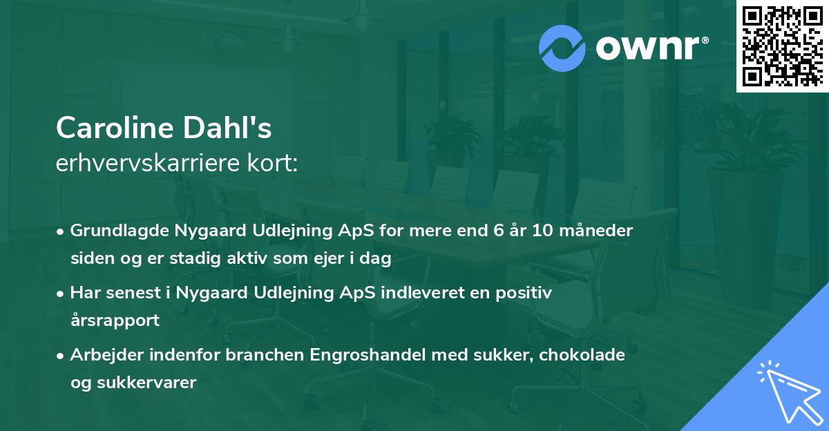 Caroline Dahl's erhvervskarriere kort