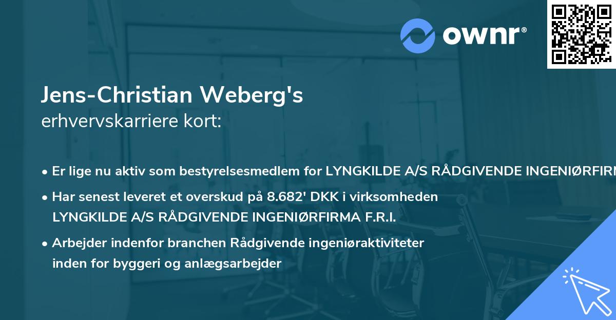 Jens-Christian Weberg's erhvervskarriere kort