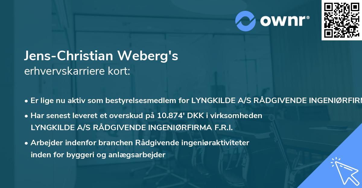 Jens-Christian Weberg's erhvervskarriere kort