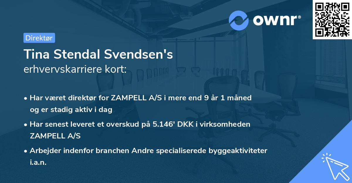 Tina Stendal Svendsen's erhvervskarriere kort