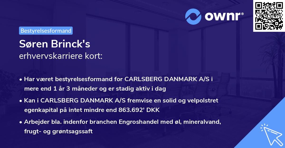 Søren Brinck's erhvervskarriere kort