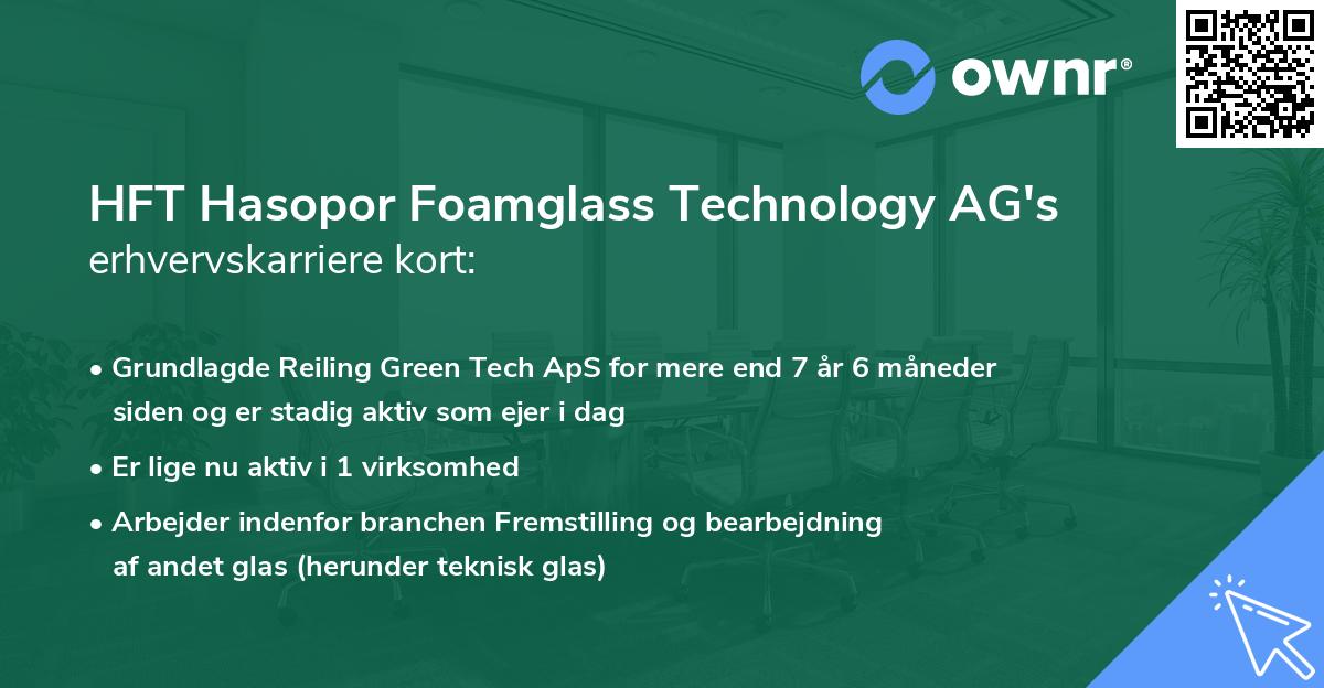 HFT Hasopor Foamglass Technology AG's erhvervskarriere kort