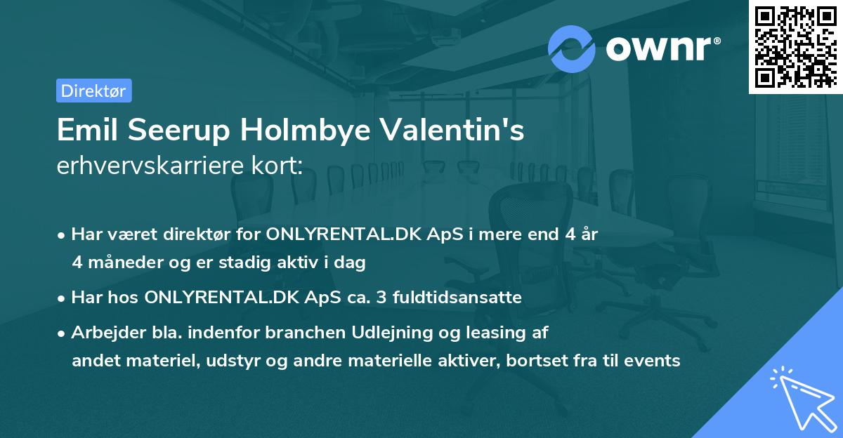 Emil Seerup Holmbye Valentin's erhvervskarriere kort