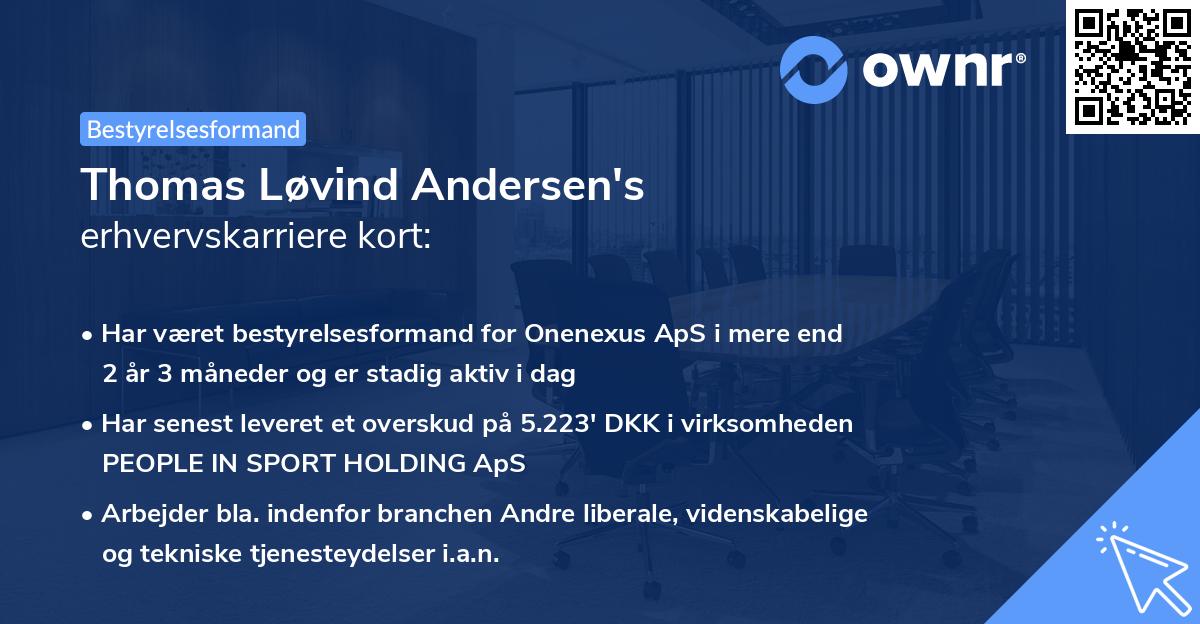 Thomas Løvind Andersen's erhvervskarriere kort