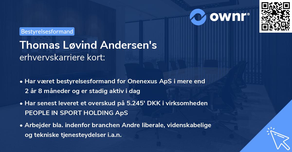 Thomas Løvind Andersen's erhvervskarriere kort