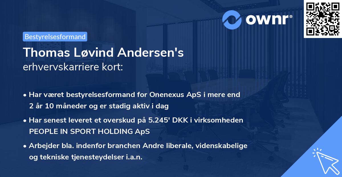 Thomas Løvind Andersen's erhvervskarriere kort