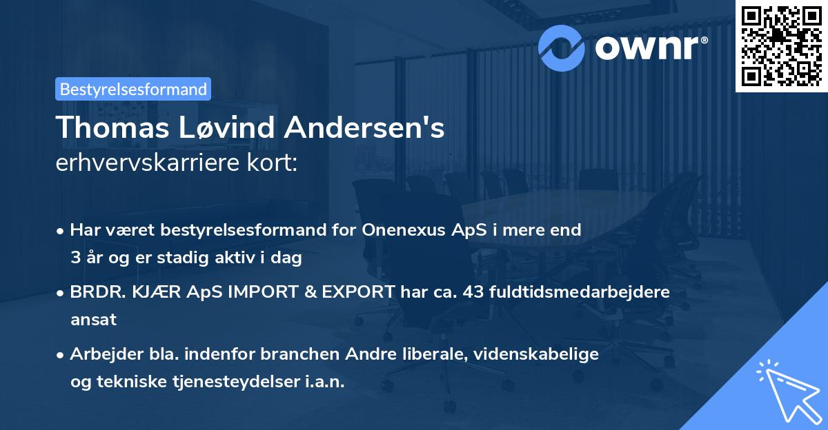 Thomas Løvind Andersen's erhvervskarriere kort