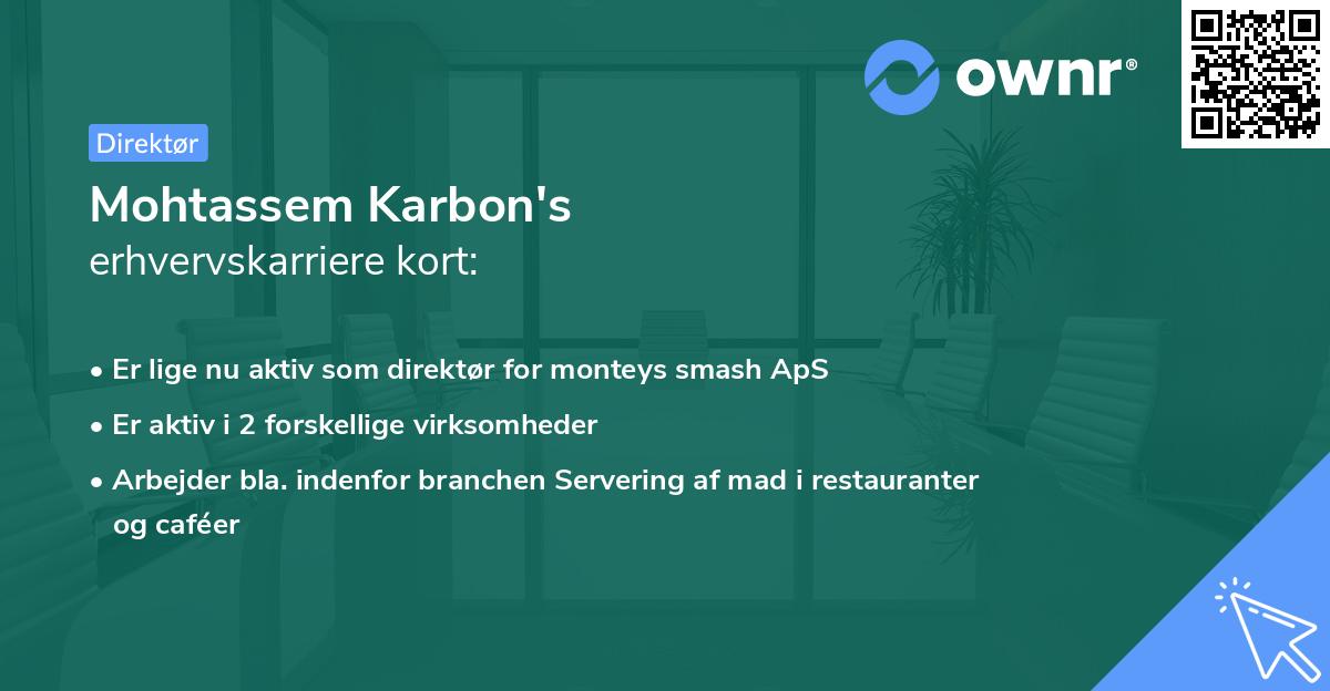 Mohtassem Karbon's erhvervskarriere kort