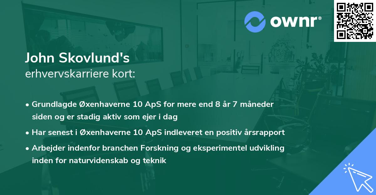 John Skovlund's erhvervskarriere kort