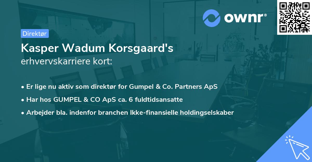 Kasper Wadum Korsgaard's erhvervskarriere kort