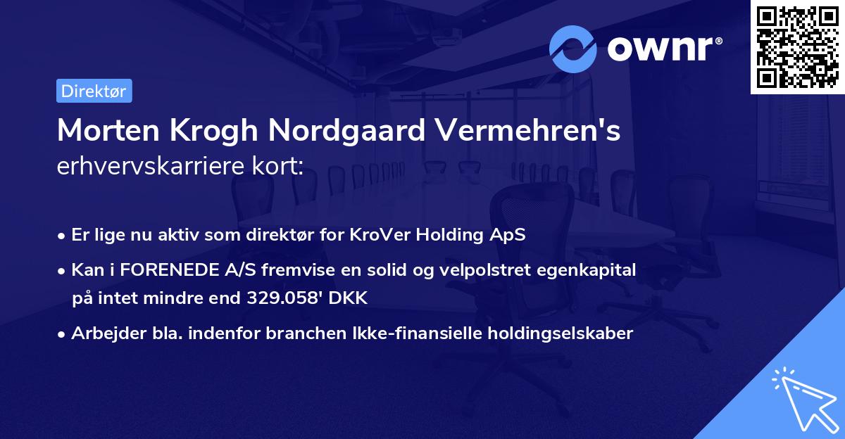 Morten Krogh Nordgaard Vermehren's erhvervskarriere kort
