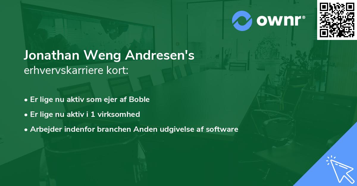 Jonathan Weng Andresen's erhvervskarriere kort