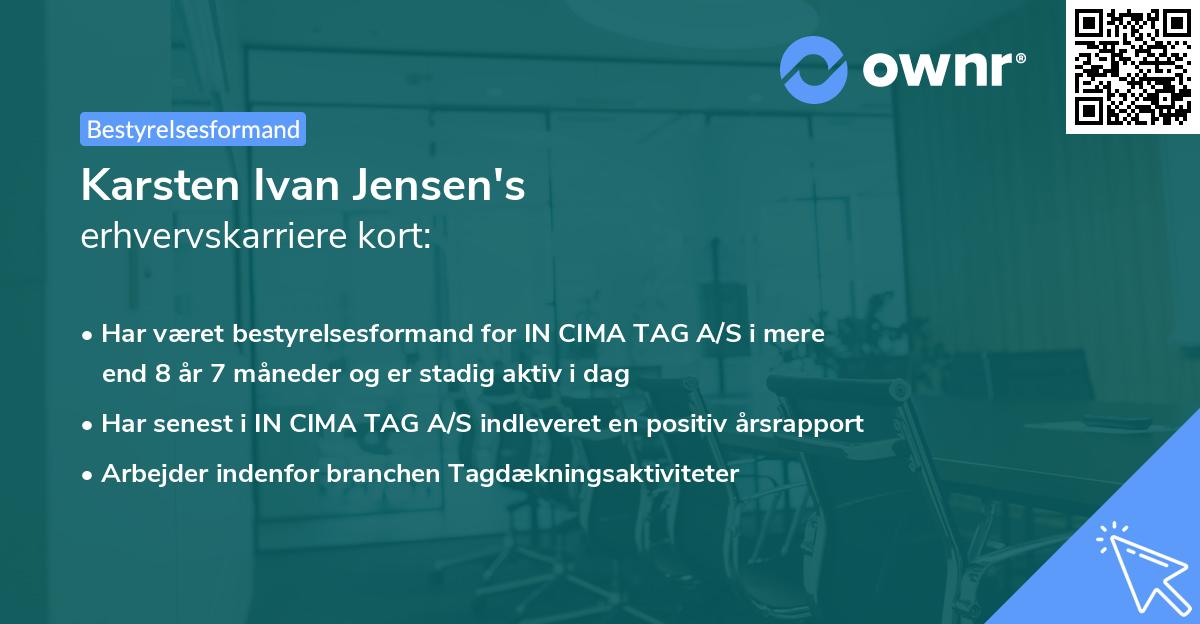 Karsten Ivan Jensen's erhvervskarriere kort