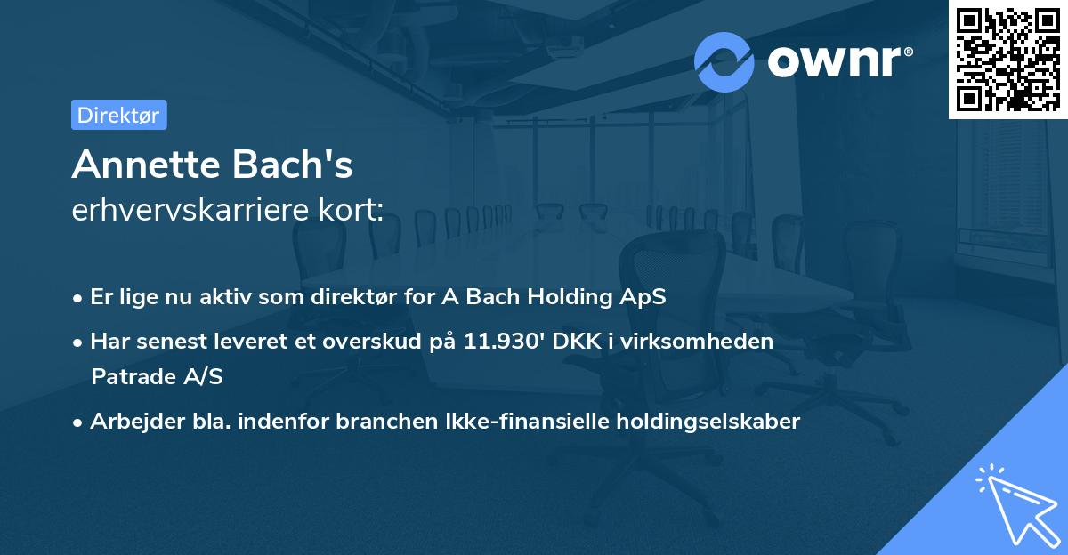 Annette Bach's erhvervskarriere kort