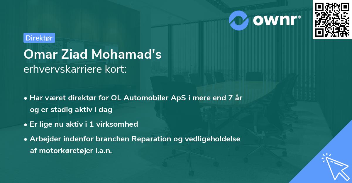 Omar Ziad Mohamad's erhvervskarriere kort
